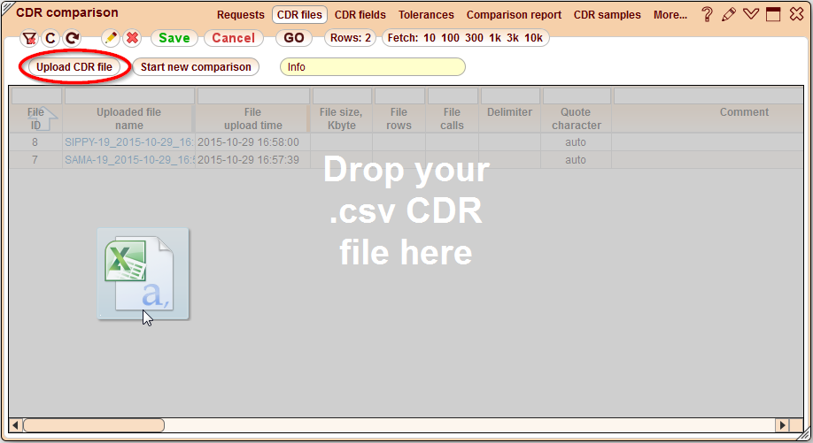 5gVision CDR comparison, Cdrcomp preparation steps