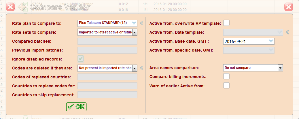 5gVision Rate management, Rate import