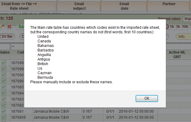 5gVision Rate management, Rate import