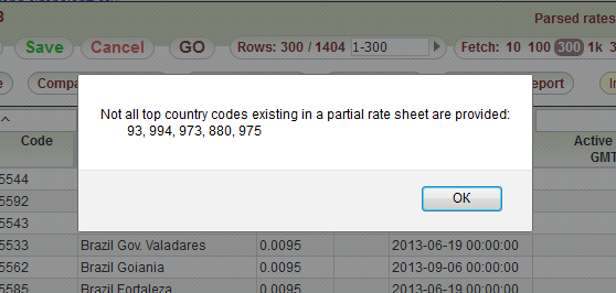 5gVision Rate management, Rate import