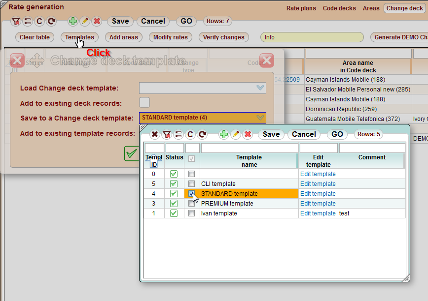 5gVision Rate management, Rate generation