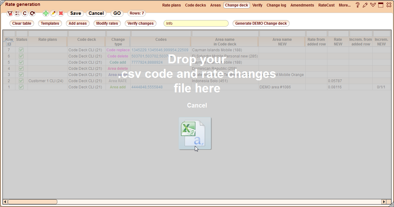 5gVision Rate management, Rate generation