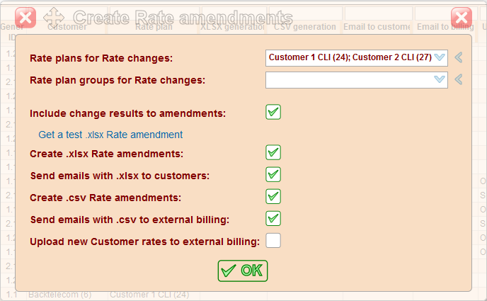 5gVision Rate management, Rate generation