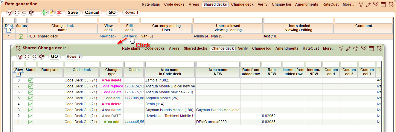 5gVision Rate management, Rate generation