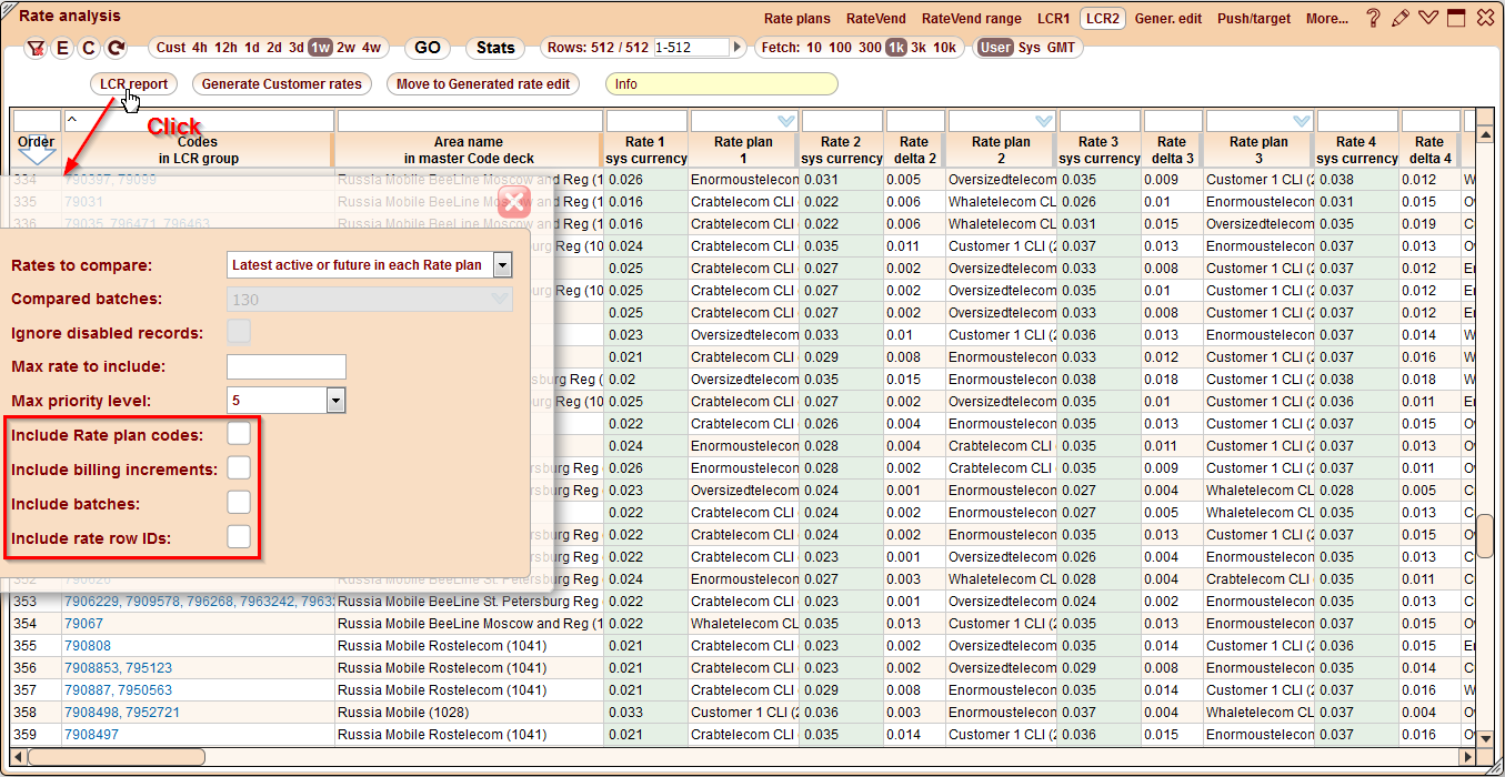 5gVision Rate management, Rate analysis