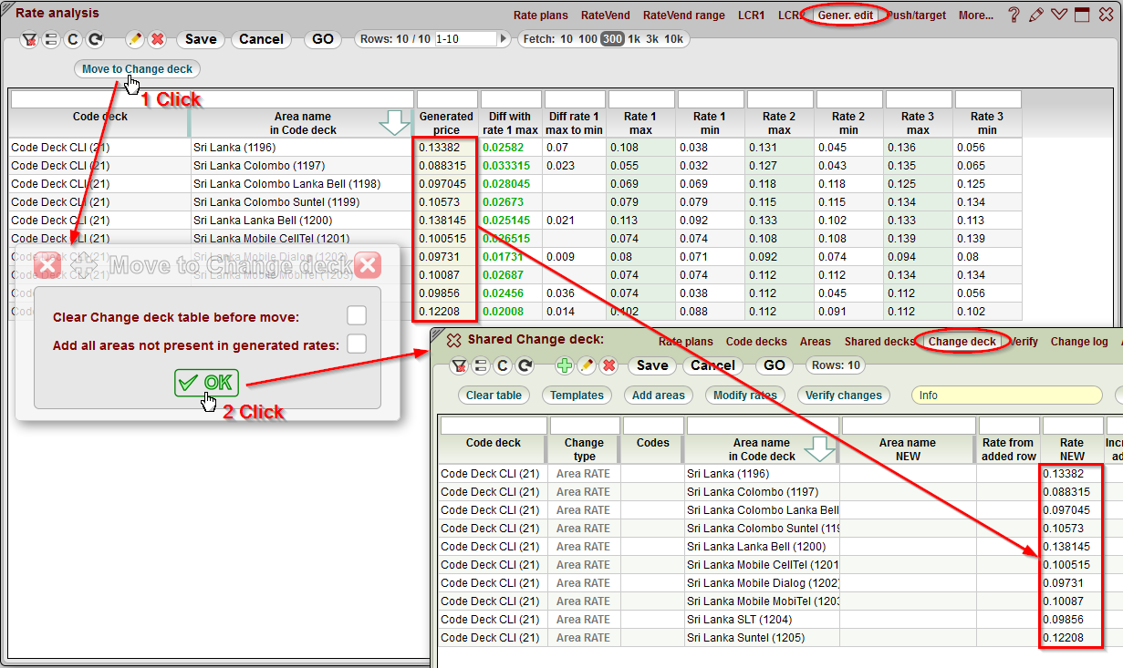 5gVision Rate management, Rate analysis