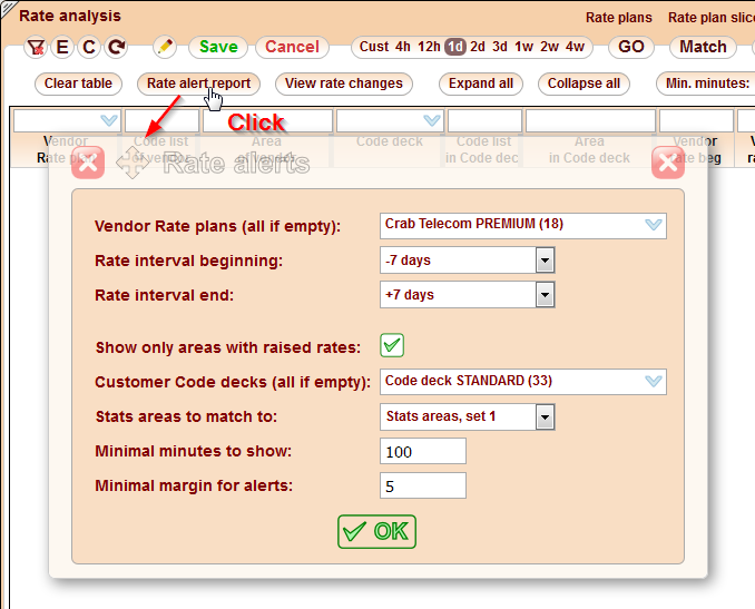 5gVision Rate management, Rate analysis