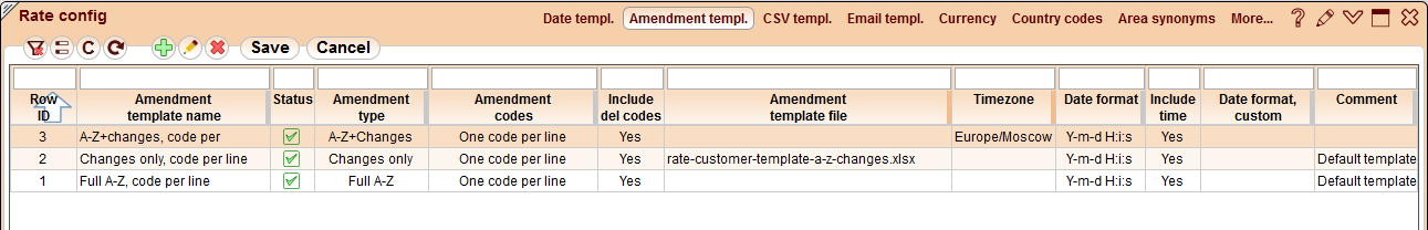 5gVision Rate management, Rate config