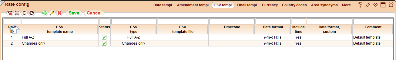 5gVision Rate management, Rate config