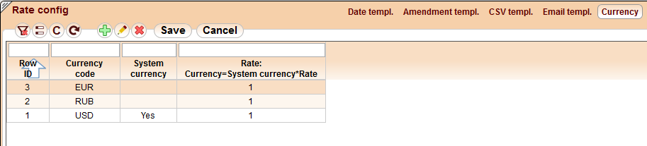 5gVision Rate management, Rate config