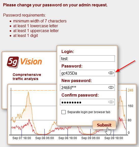 5gVision Release notes, Passwords 4