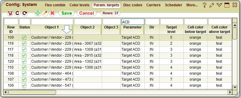 5gVision Release notes, Parameter targets 2