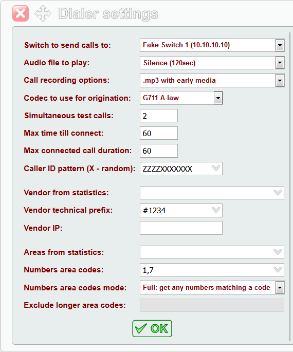 5gVision VoIP Route testing dialer sending requests 1