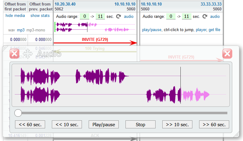 5gVision VoIP Traffic collector Media playback 2